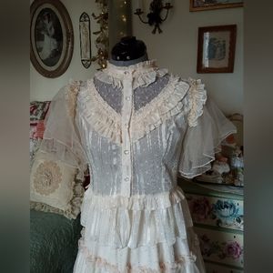 Lolita - Sheer Swiss Dot Short Sleeves Shirt by Red Maria